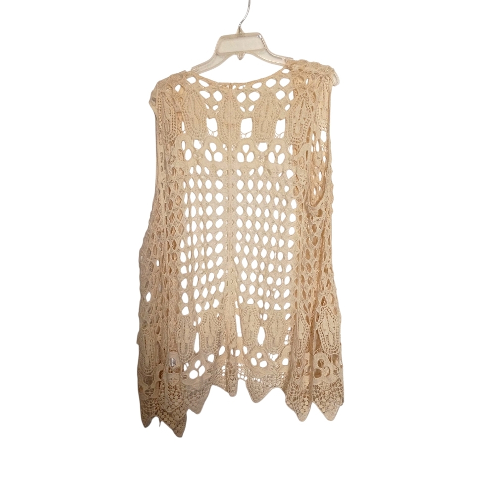 Say What? Elegant Crochet Cream Vest - Size XL - Picture 5 of 6